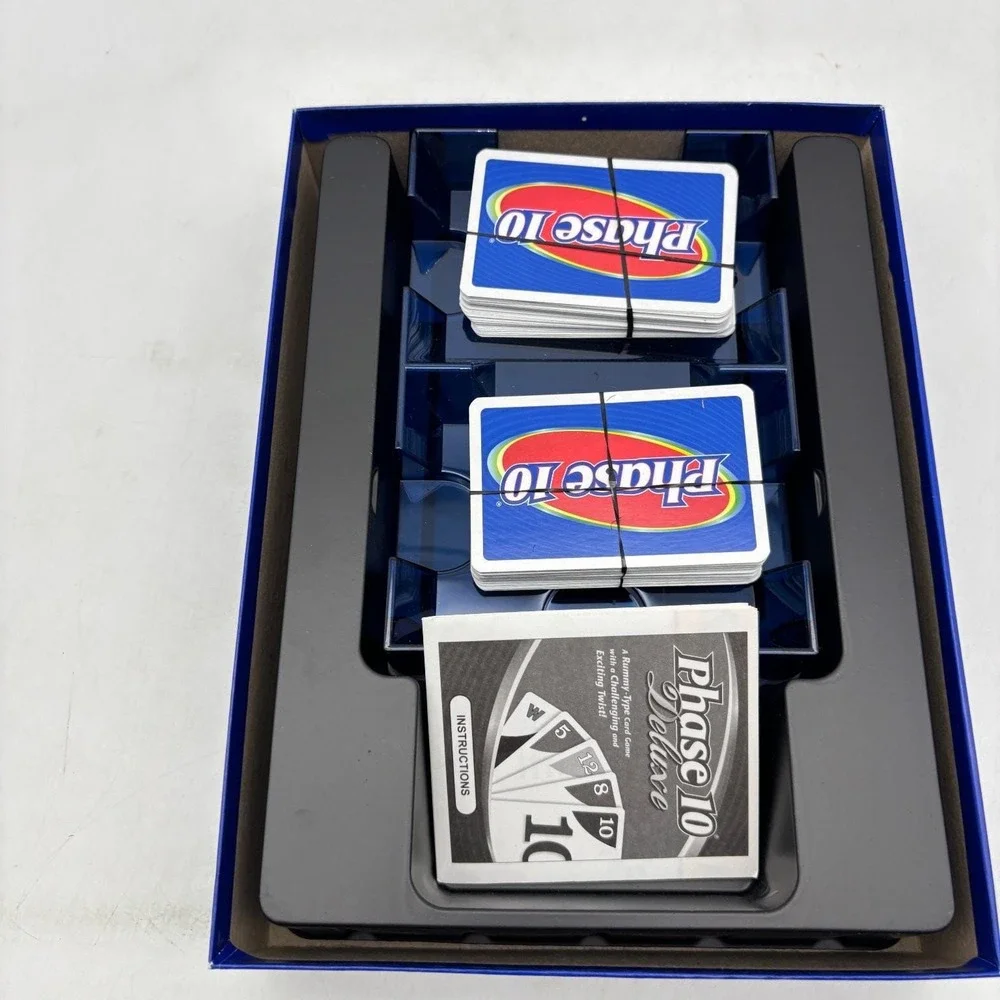Phase 10 Deluxe Card Game Fundex Special Card Holder Scorepad COMPLETE